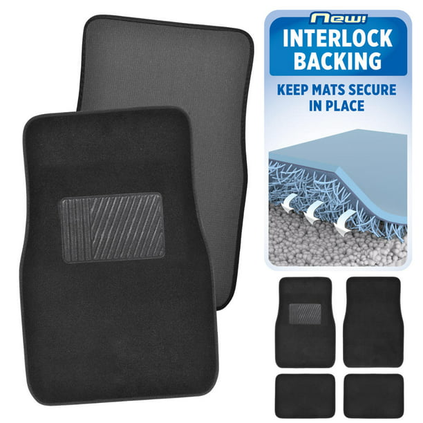 Style 3 BROOKSTONE 4 Piece Car Mats Anti Slip Materials All Weather Conditions Durable & Rugged Surface Custom Trim Universal Fit 